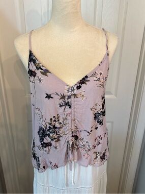 American Eagle Outfitters Lavender Floral Spaghetti Strap Camisole